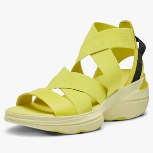 Sorel Women's Explorer Blitz Multistrap Sandals bolt yellow 10